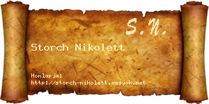 Storch Nikolett névjegykártya